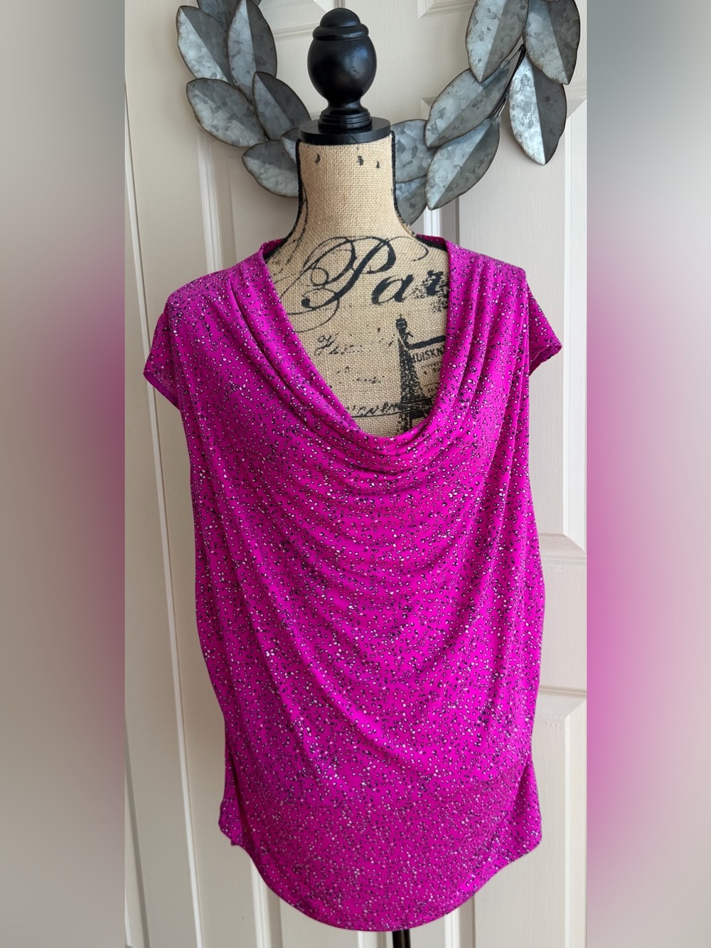 141: Worthington Magenta Draped Cowl Neck Blouse - 2X